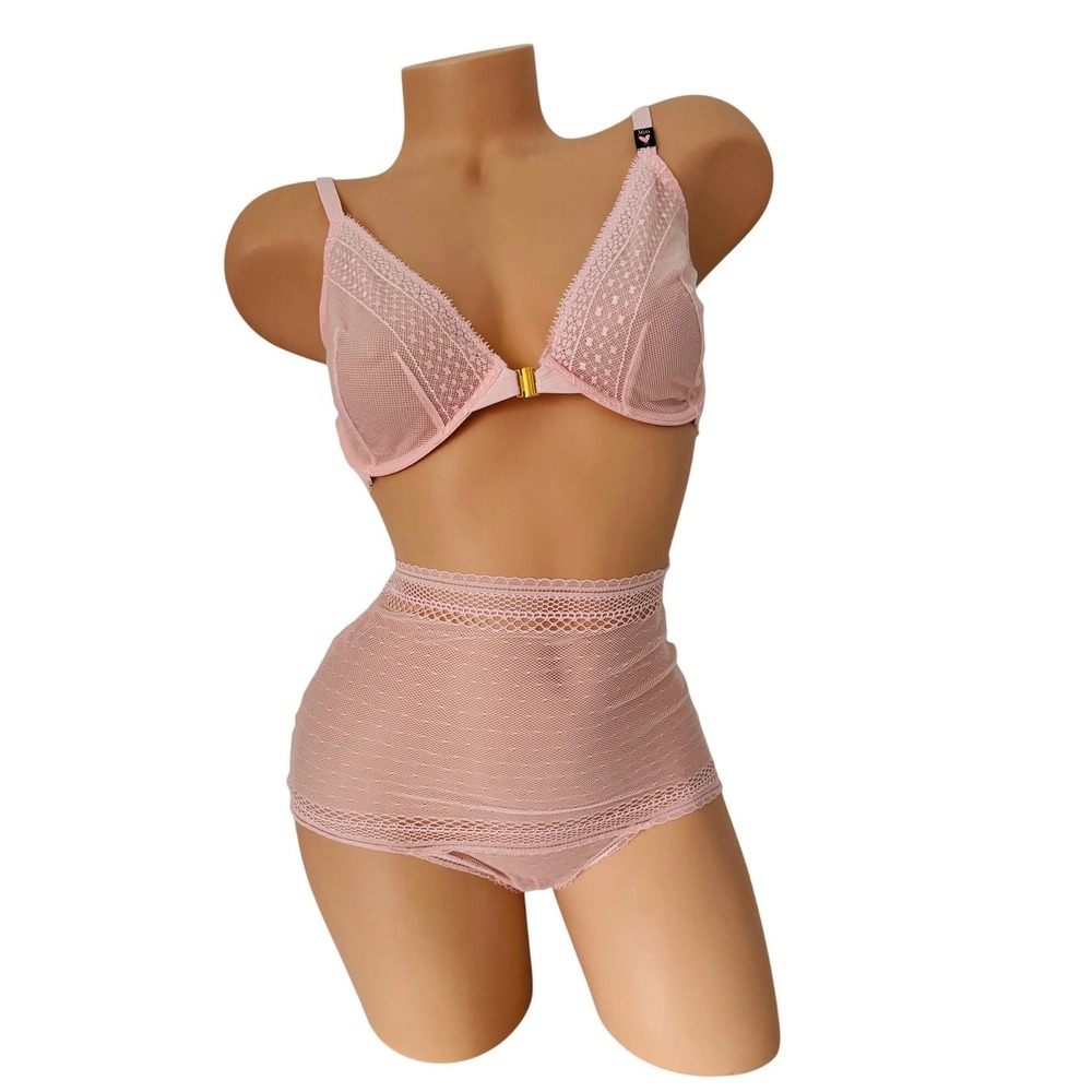 Victorias‎ Secret Incredible Unlined Plunge Lace Bra 36D/Medium High Waist Thong